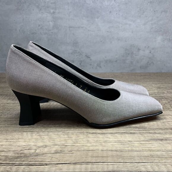 Sacha London Square Toe pumps~Size 7AA~Pewter - Picture 2 of 10